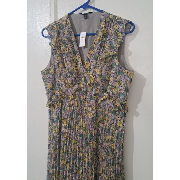 Banana Republic Womens Medium Prairie Cottage Midi Dress Lavender Green $119.99 - Picture 3 of 7